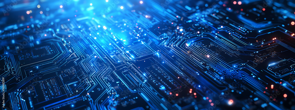 High-Tech Blue Circuitry Background High-Tech Blue Circuitry Background