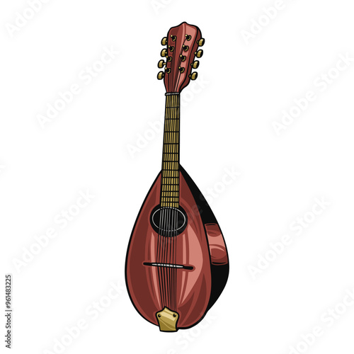 Mandolin Music Classic Vintage Design Art Illustration Decoration Element Vector