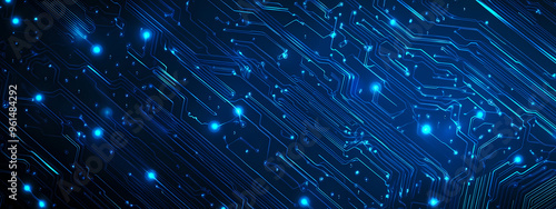 Modern Blue Circuit Patterns