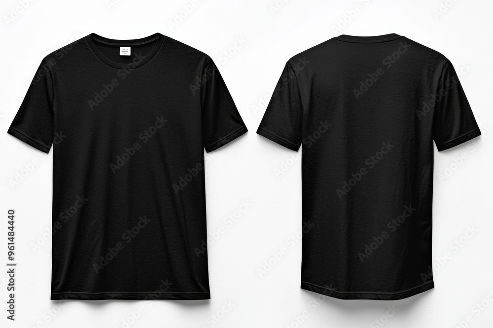 Black Tshirt Mockup Front and Back Isolated created with Generative AI Black Tshirt Mockup Front and Back Isolated created with Generative AI