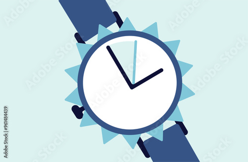 Daylight saving wrist hand watch illustration