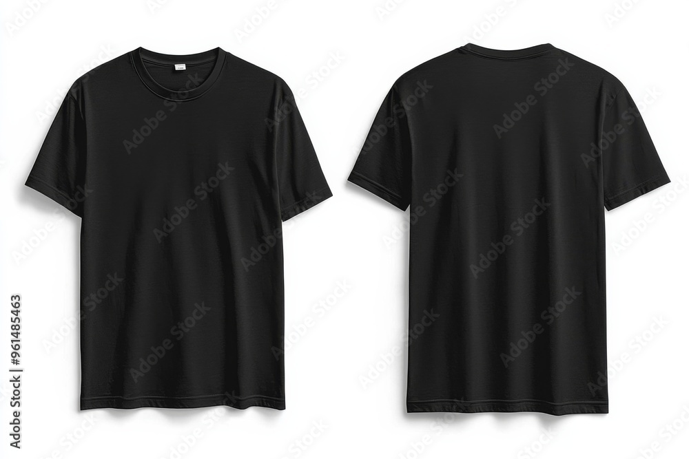 Black Tshirt Mockup Front and Back Isolated created with Generative AI Black Tshirt Mockup Front and Back Isolated created with Generative AI