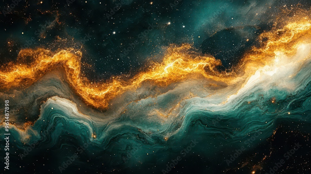 opulent emerald and gold marbled texture swirling like cosmic nebulae with iridescent veins creating a luxurious abstract canvas reminiscent of precious stone opulent emerald and gold marbled texture swirling like cosmic nebulae with iridescent veins creating a luxurious abstract canvas reminiscent of precious stone