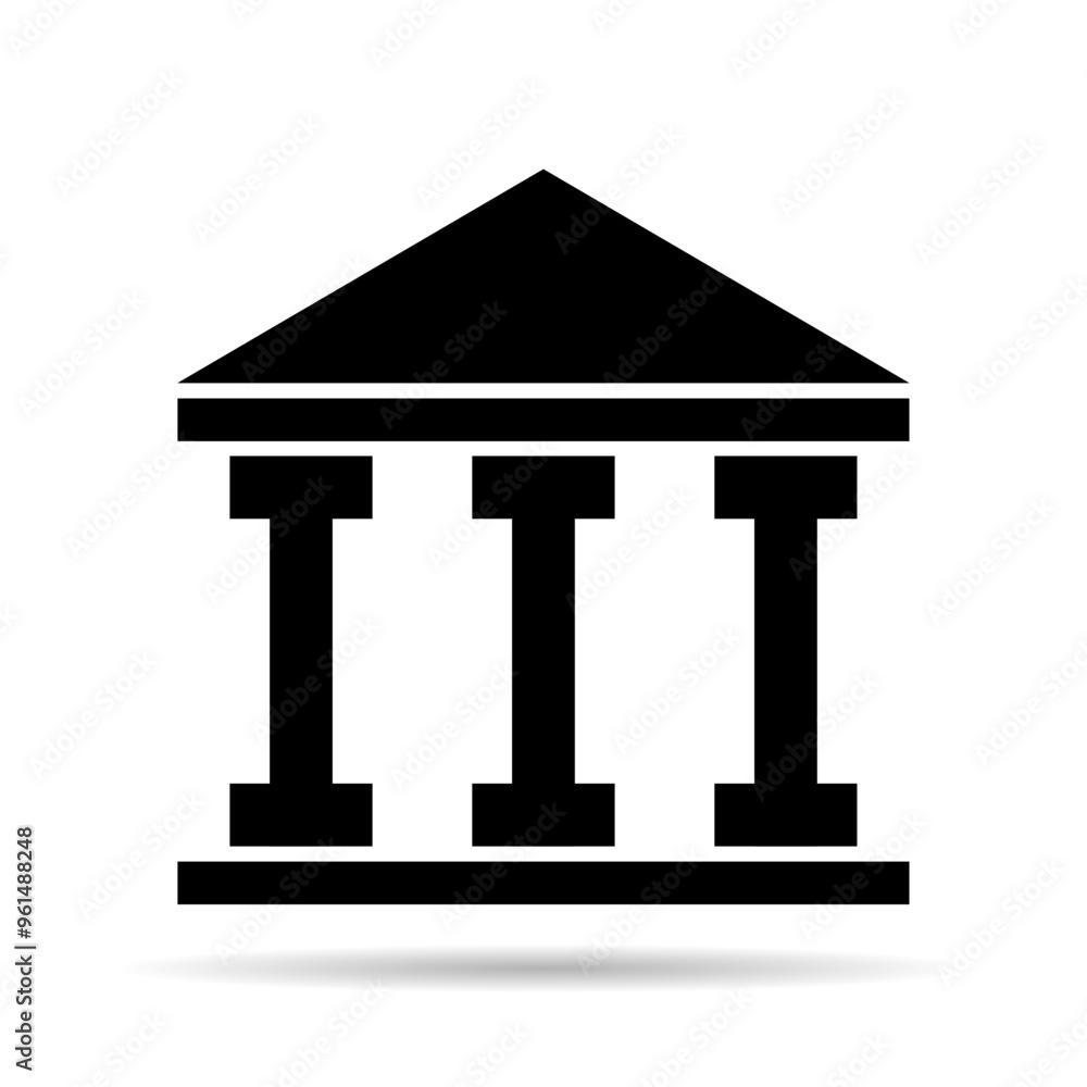 Building university architecture shadow icon, museum roman symbol, flat design vector illustration Building university architecture shadow icon, museum roman symbol, flat design vector illustration