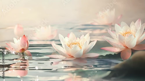 lotus flower lotus flower in calm water photo