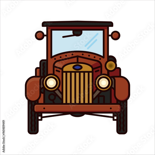 Vintage limousine from early era vector illustraion