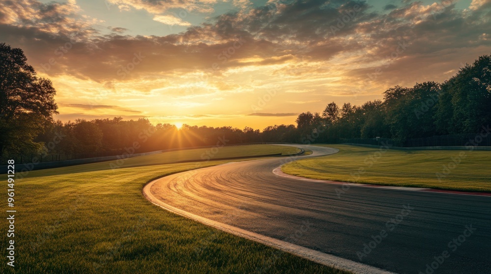 Fototapeta premium Sunrise on a winding road