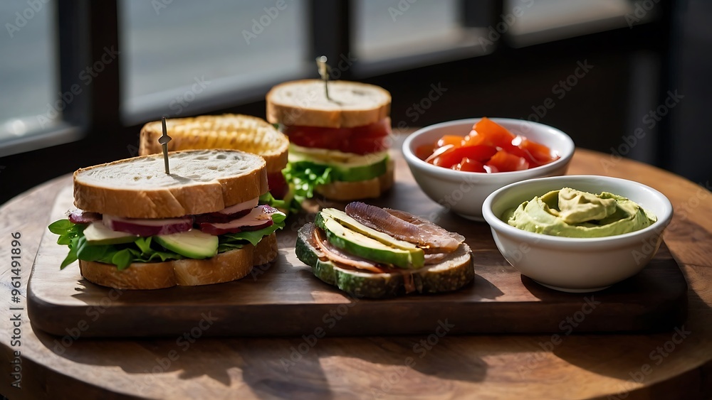 Gourmet Sandwich Platter with Artisanal Fillings Gourmet Sandwich Platter with Artisanal Fillings
