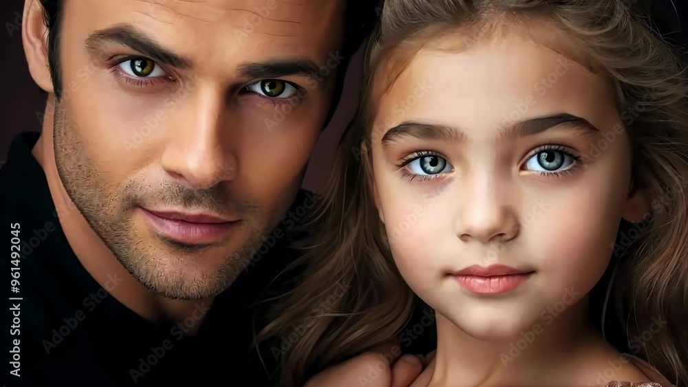 Heartwarming portrait of father and daughter sharing a joyful embrace. Heartwarming portrait of father and daughter sharing a joyful embrace.