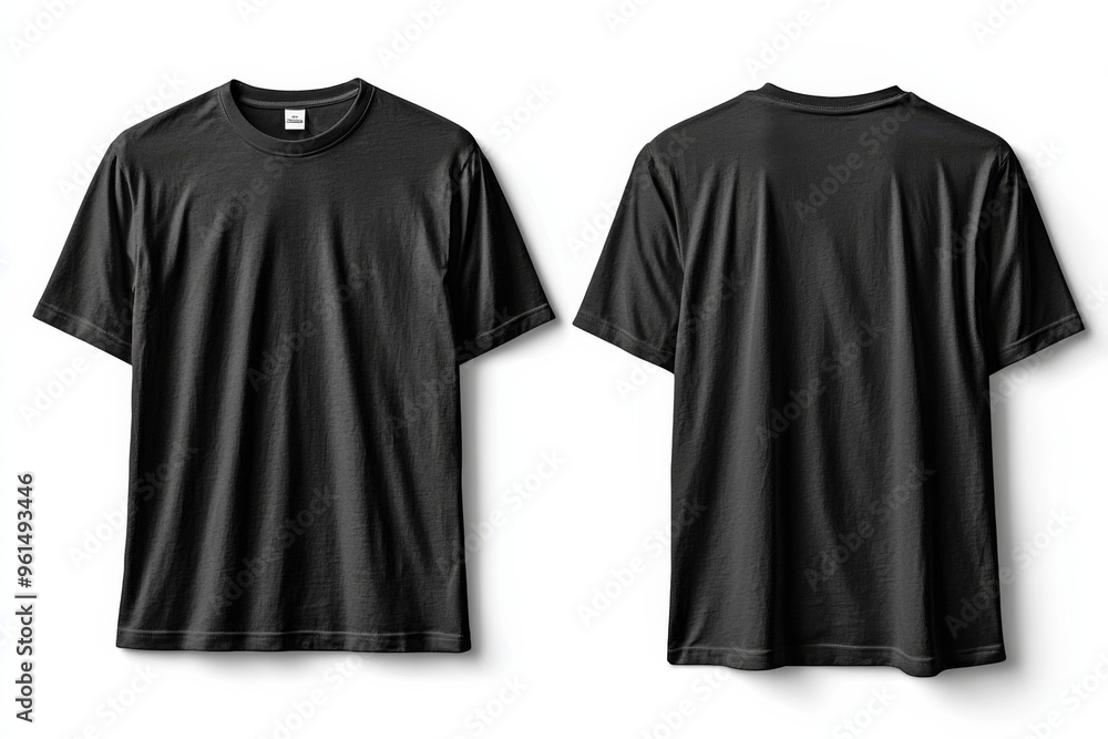Black Tshirt Mockup Front and Back Isolated created with Generative AI Black Tshirt Mockup Front and Back Isolated created with Generative AI