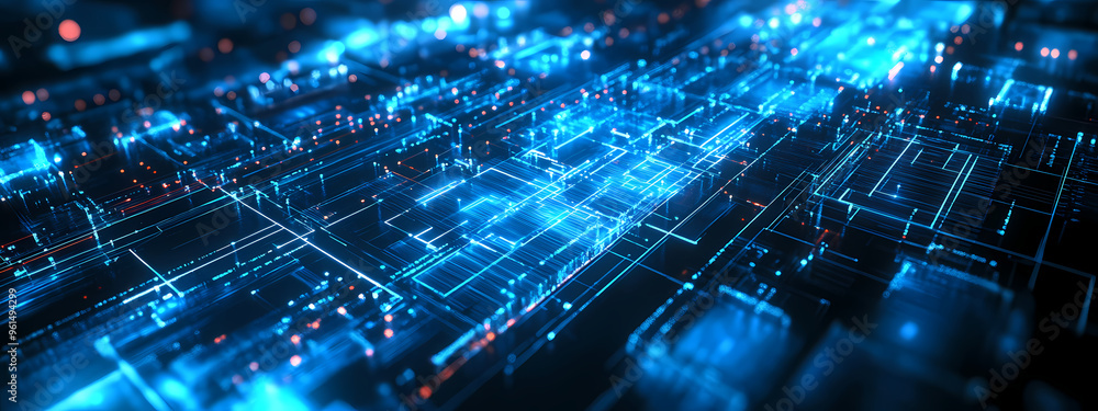 Abstract Blue Circuit Network Abstract Blue Circuit Network