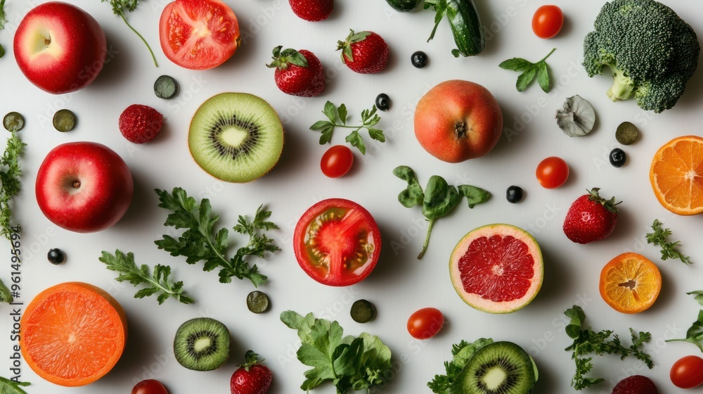 Fresh Fruit and Vegetable Pattern Fresh Fruit and Vegetable Pattern