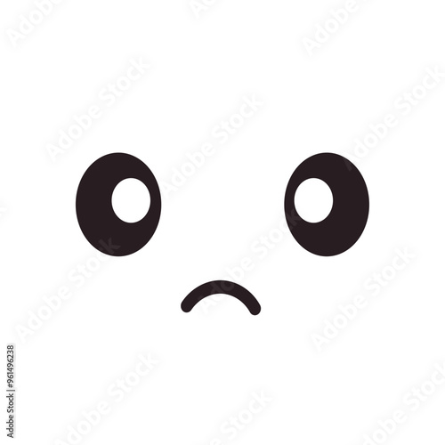 Simple cartoon emoticon flat vector Doodle style. Emotions for design. Happiness, joy and sadness. Laughter and tears.