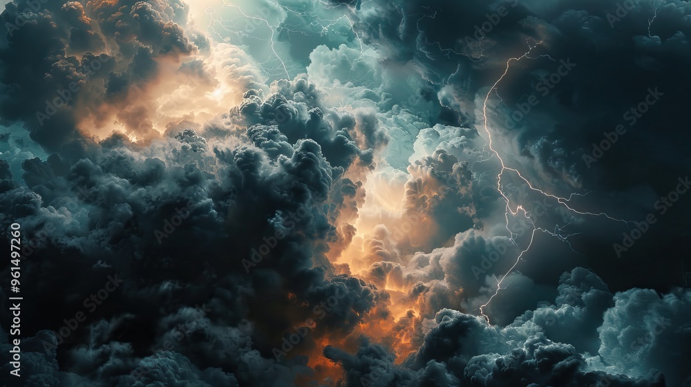 Dramatic Storm Clouds with Lightning Dramatic Storm Clouds with Lightning