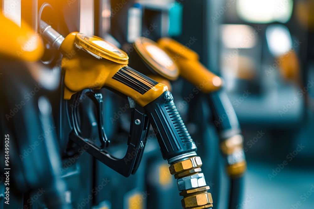 Closeup of Yellow and Black Gas Pump Nozzle Closeup of Yellow and Black Gas Pump Nozzle