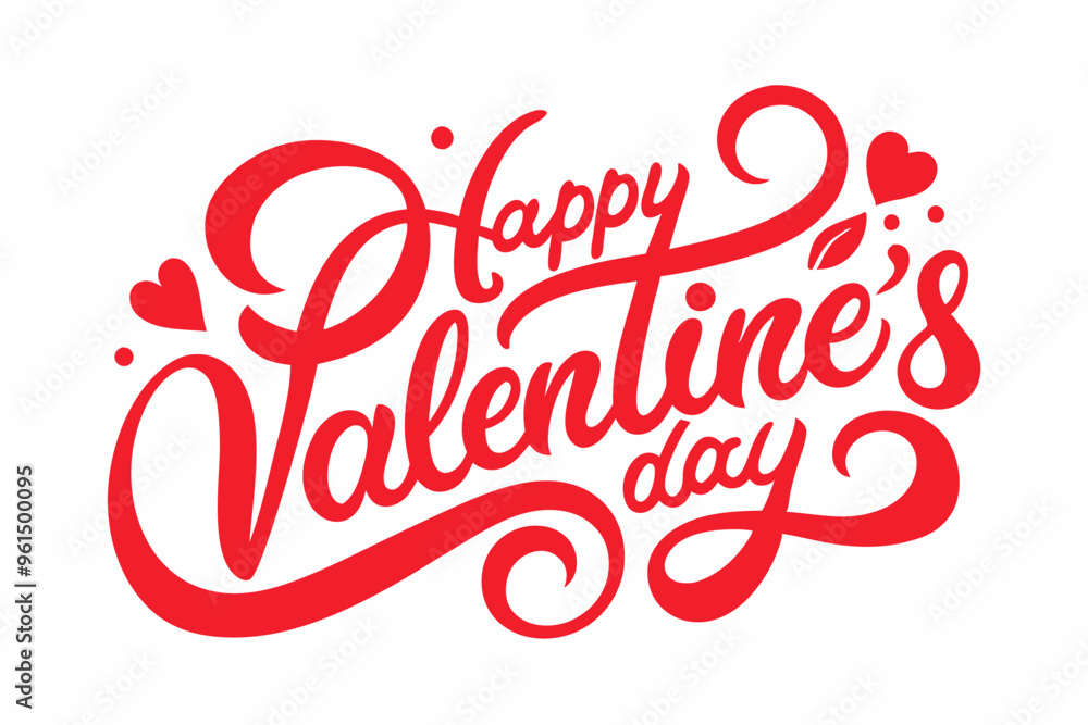 Happy Valentine Day typography silhouette vector art with typography ornament on white background