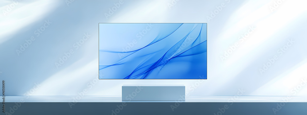 Elegant Desktop Display with Blue Patterns Elegant Desktop Display with Blue Patterns