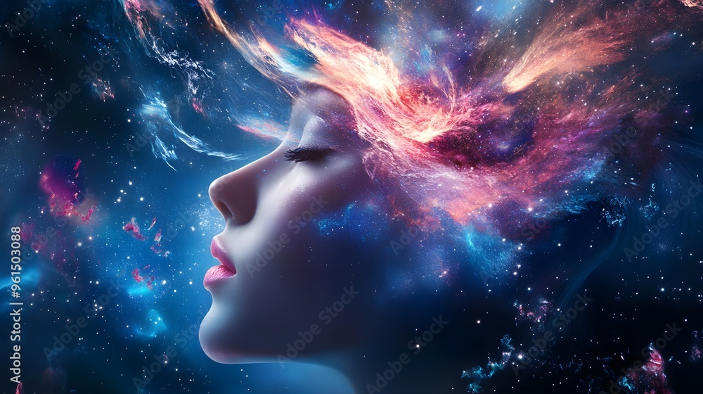 Woman Transformed into a Galaxy. Woman Transformed into a Galaxy.