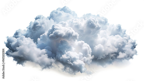 White clouds isolated on white background photo