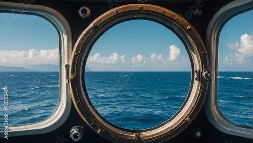 Fototapeta Naklejka Na Ścianę i Meble -  sea view in porthole