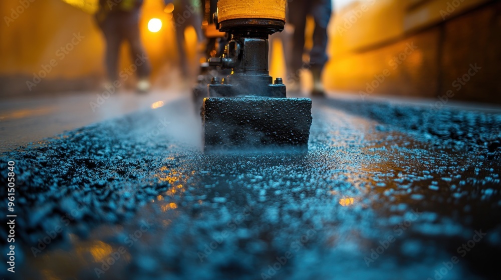 Asphalt Paving Machine Close-Up Asphalt Paving Machine Close-Up