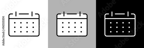 シンプルな線画のカレンダーのベクターアイコン