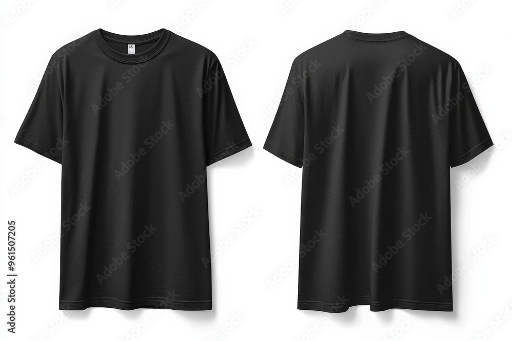 Black Tshirt Mockup Front and Back Isolated created with Generative AI Black Tshirt Mockup Front and Back Isolated created with Generative AI