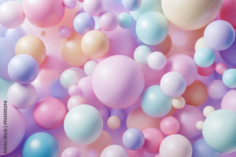 3D render of an abstract background with pastel spheres 3D render of an abstract background with pastel spheres