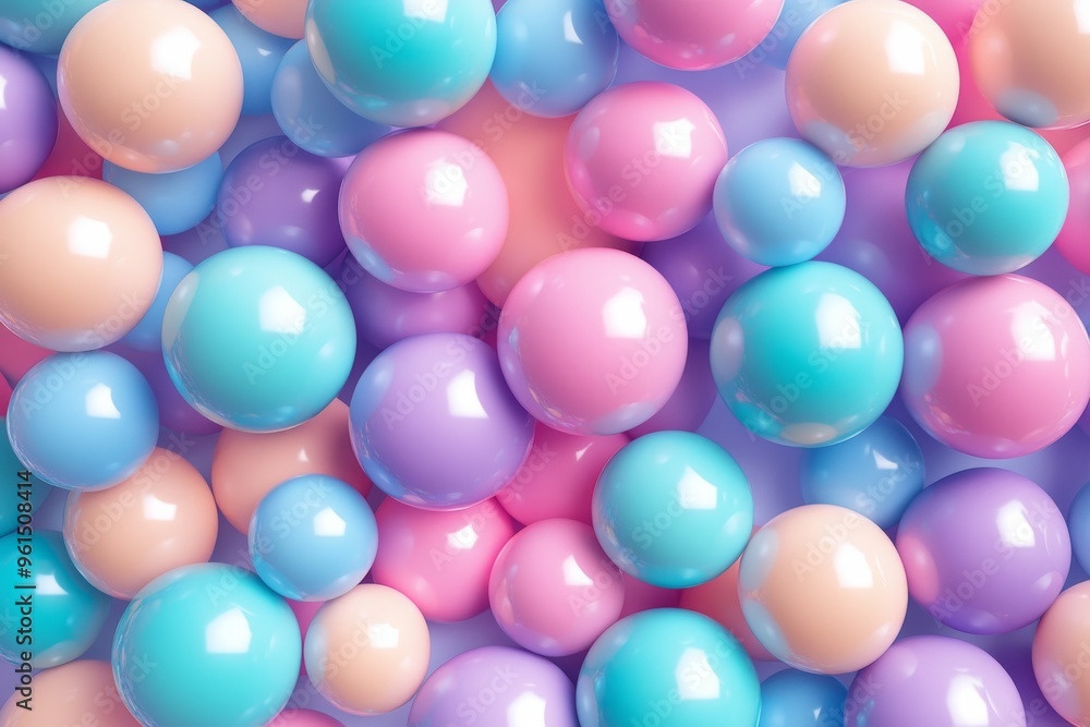 3D render of an abstract background with pastel spheres 3D render of an abstract background with pastel spheres