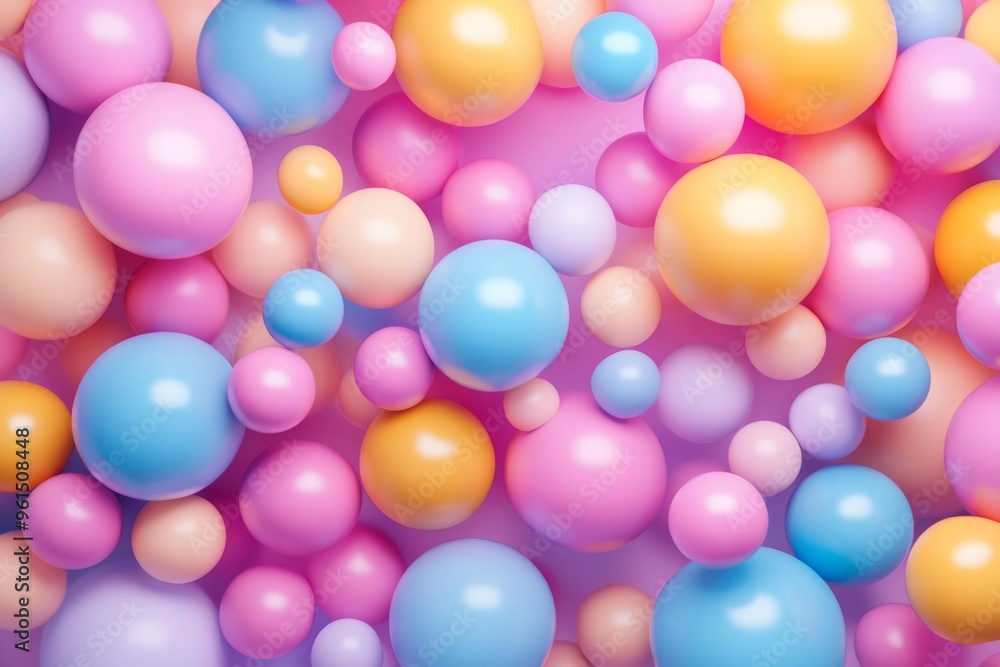 3D render of an abstract background with pastel spheres 3D render of an abstract background with pastel spheres