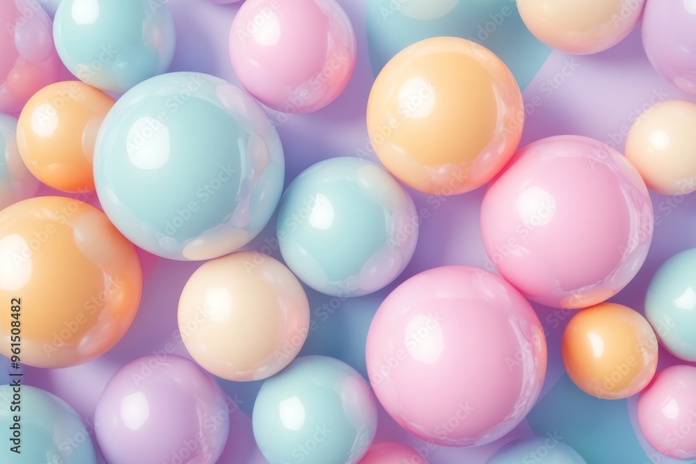 3D render of an abstract background with pastel spheres 3D render of an abstract background with pastel spheres