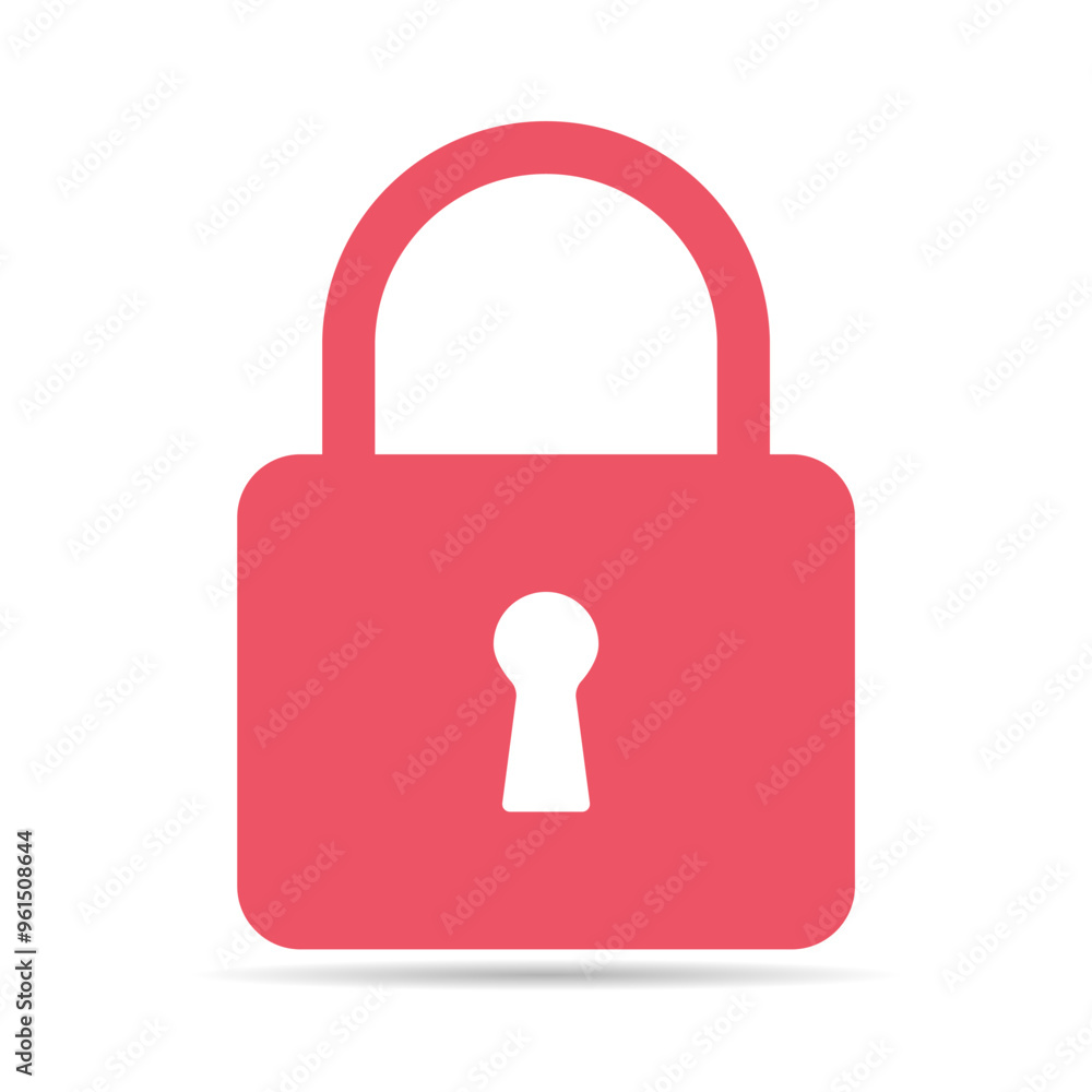 Lock classic design shadow icon, keyhole web button shape, secure vector illustration Lock classic design shadow icon, keyhole web button shape, secure vector illustration