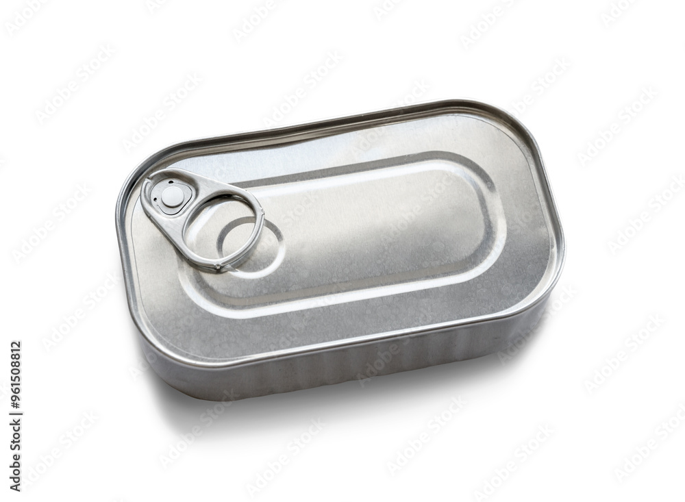 Blank sardine tin can isolated on white background Blank sardine tin can isolated on white background
