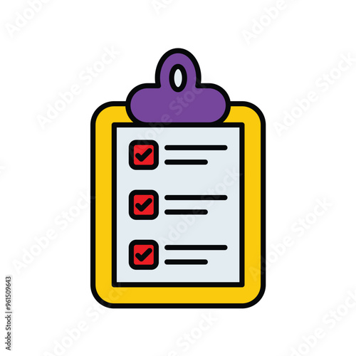 cut list color line icon with white background vector stock illustration