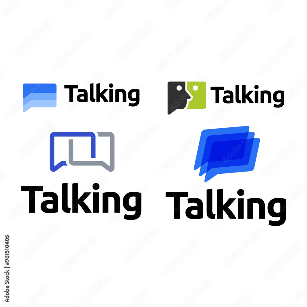 Set of Modern Chat Talk Logo Design Vector Template Set of Modern Chat Talk Logo Design Vector Template
