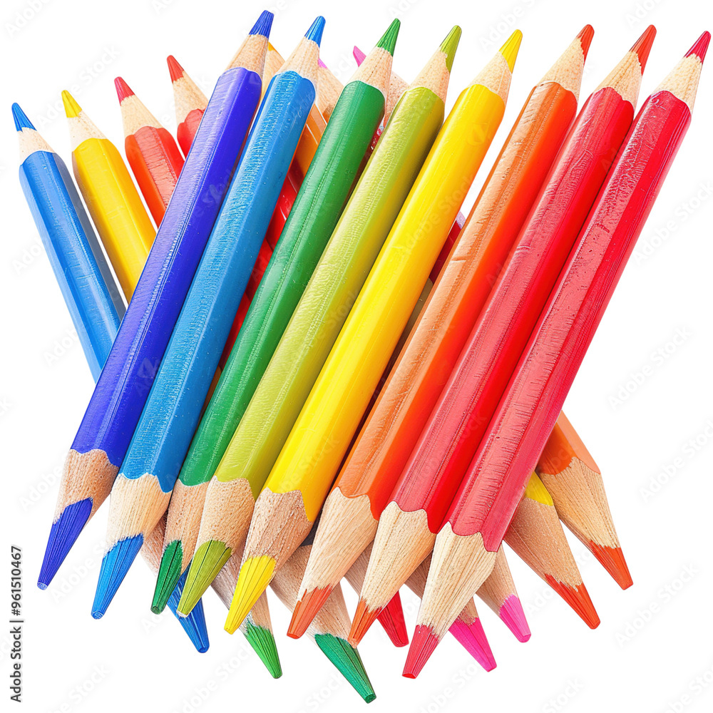 Naklejka premium pencils isolated on white background