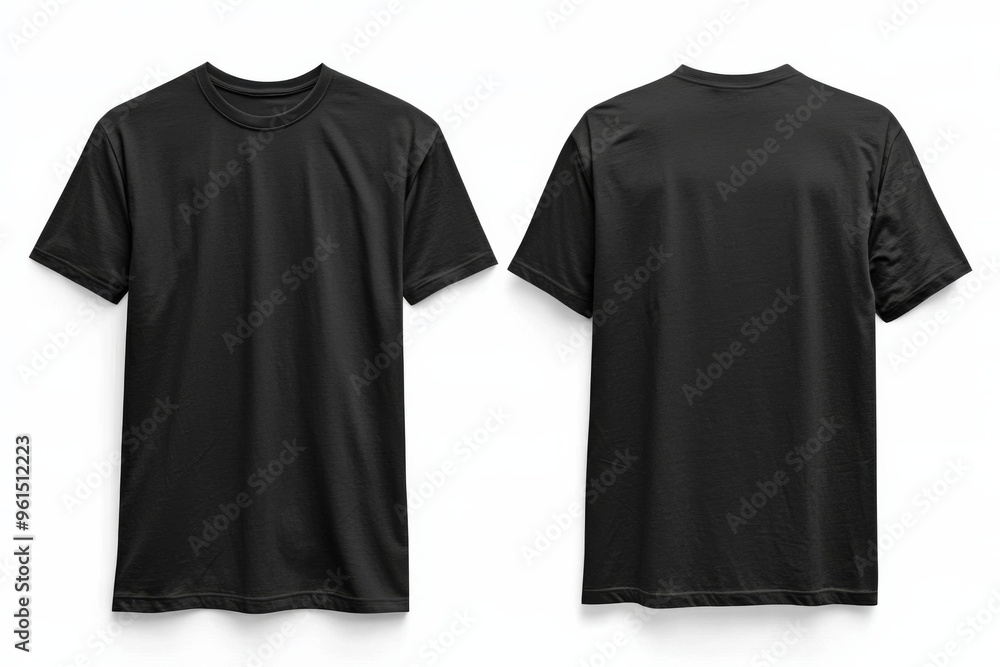 Black Tshirt Mockup Front and Back Isolated created with Generative AI Black Tshirt Mockup Front and Back Isolated created with Generative AI