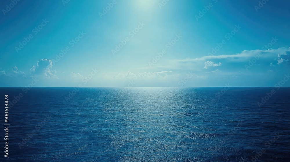 Blue horizon over the ocean, evoking feelings of peace and infinity. Blue horizon over the ocean, evoking feelings of peace and infinity.