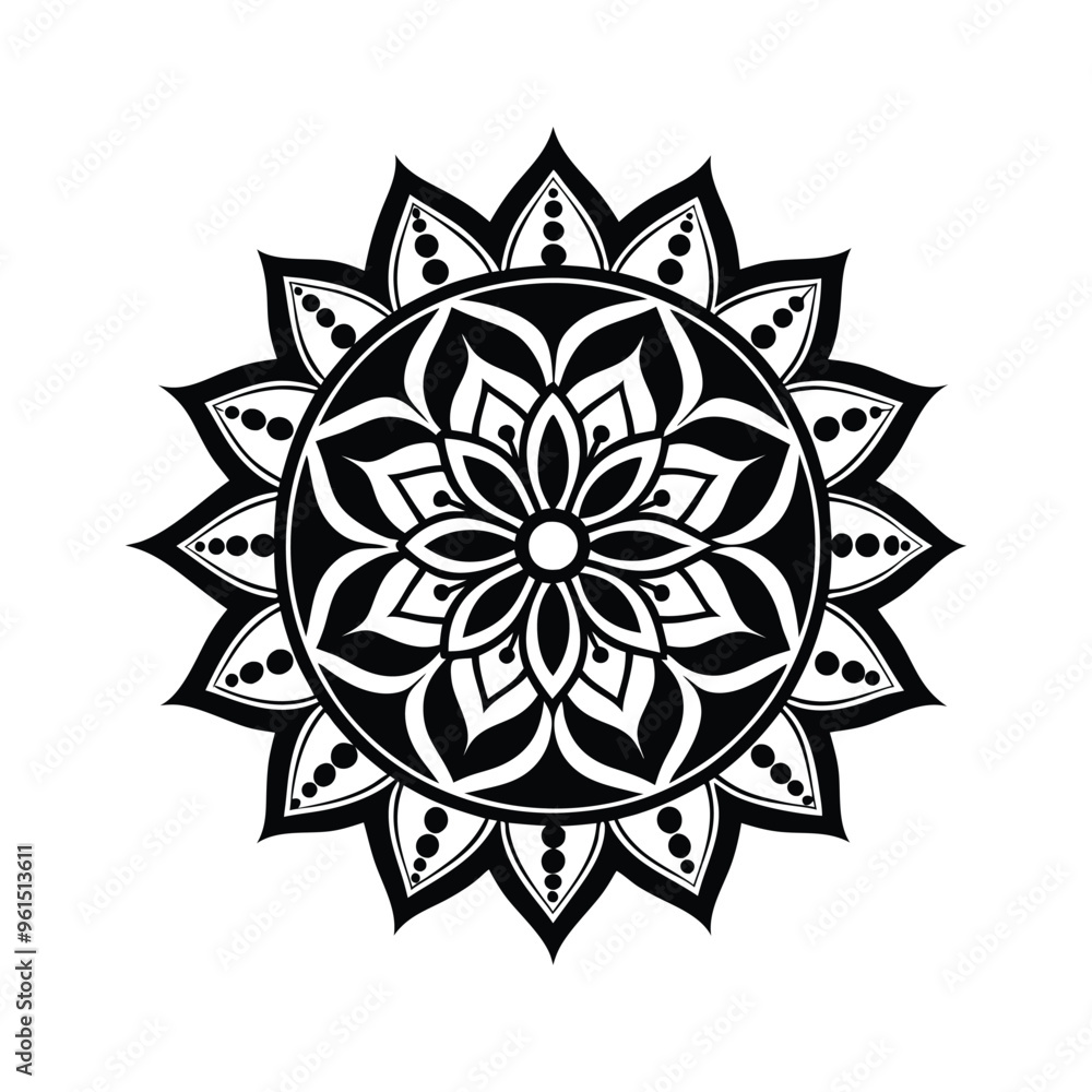Mandala line art vector illustrator