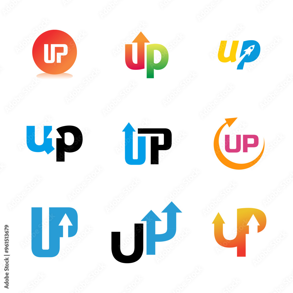 Set abstract up logo business logo design template with arrow symbol. Set abstract up logo business logo design template with arrow symbol.