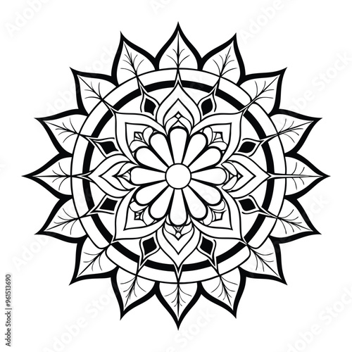 Mandala line art vector illustrator
