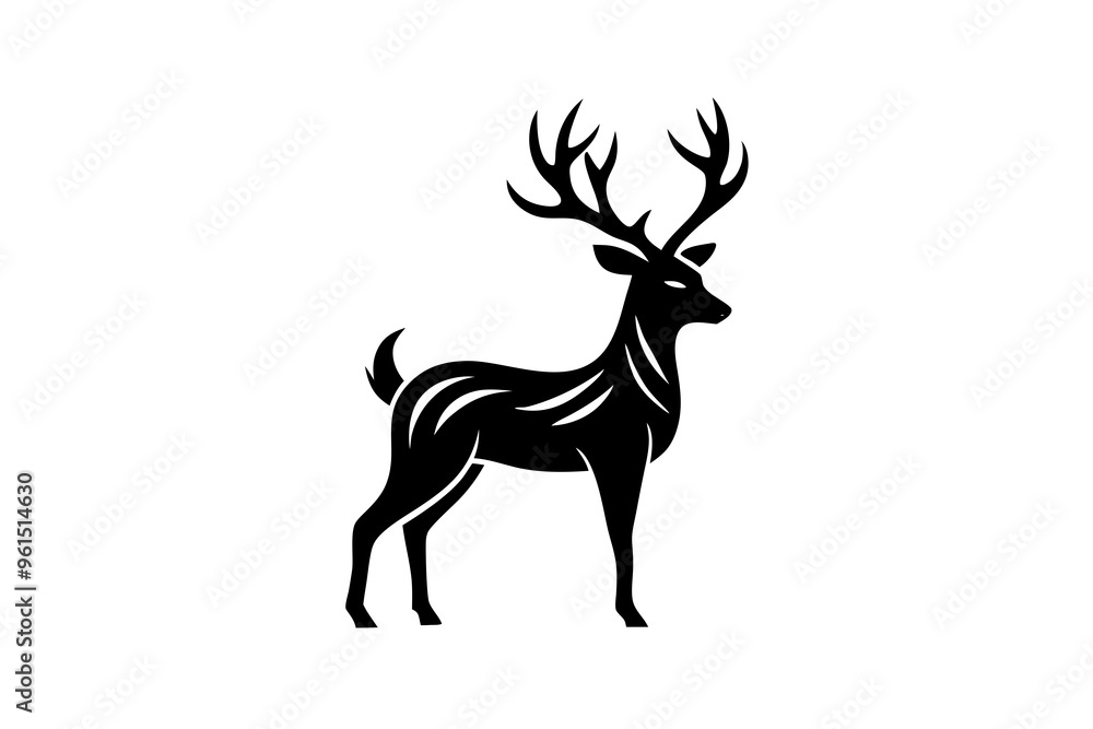 Obraz premium deer silhouette vector