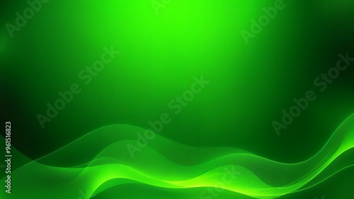 Bright green abstract waves on a green background, conveying energy and freshness, ideal for vibrant designs.