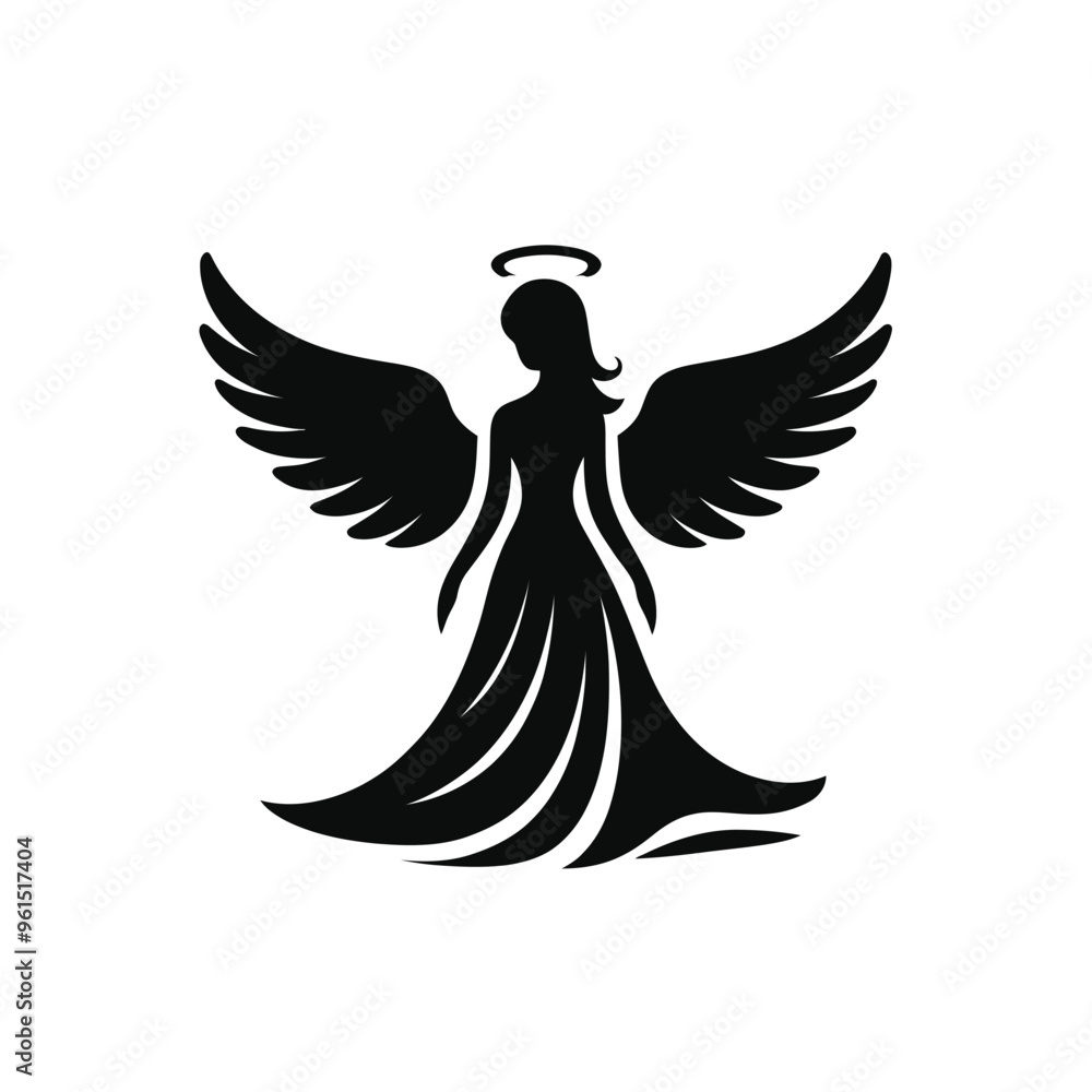 Angel Silhouette with Spread Wings Angel Silhouette with Spread Wings