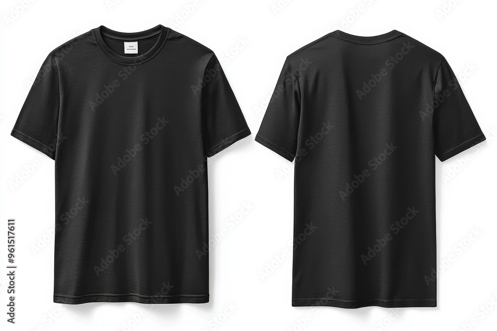 Black Tshirt Mockup Front and Back Isolated created with Generative AI Black Tshirt Mockup Front and Back Isolated created with Generative AI