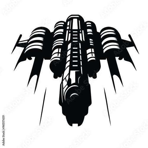 Futuristic Spaceship Silhouette