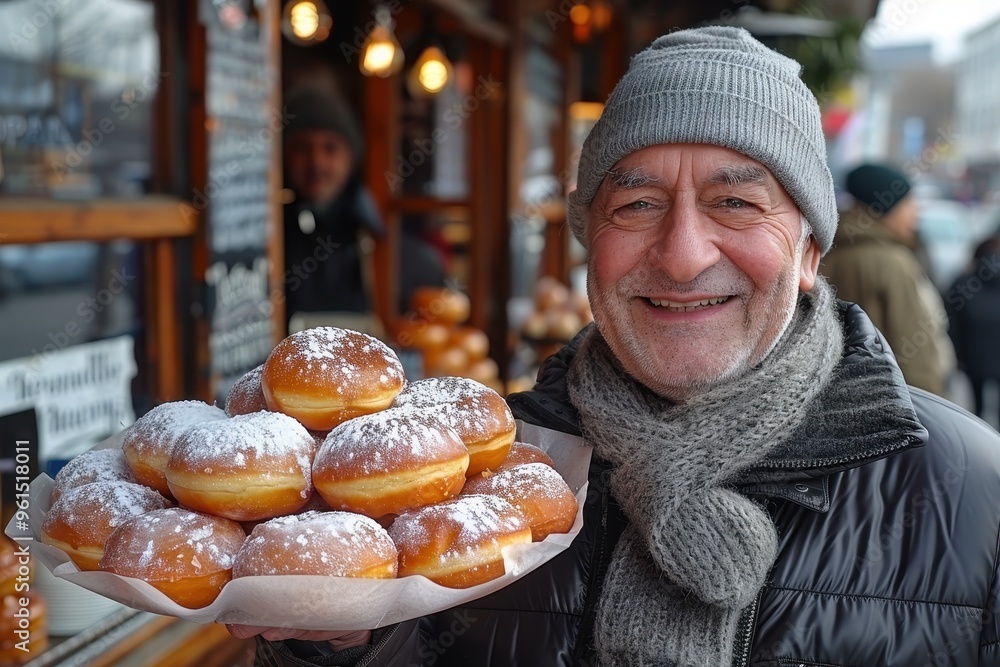 Poland: Paczki Round, deep-fried doughnuts filled with jam or custard, dusted with powdered sugar. Poland: Paczki Round, deep-fried doughnuts filled with jam or custard, dusted with powdered sugar.