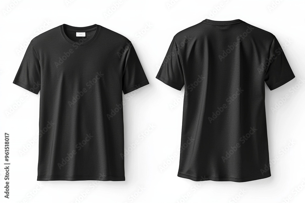 Black Tshirt Mockup Front and Back Isolated created with Generative AI Black Tshirt Mockup Front and Back Isolated created with Generative AI