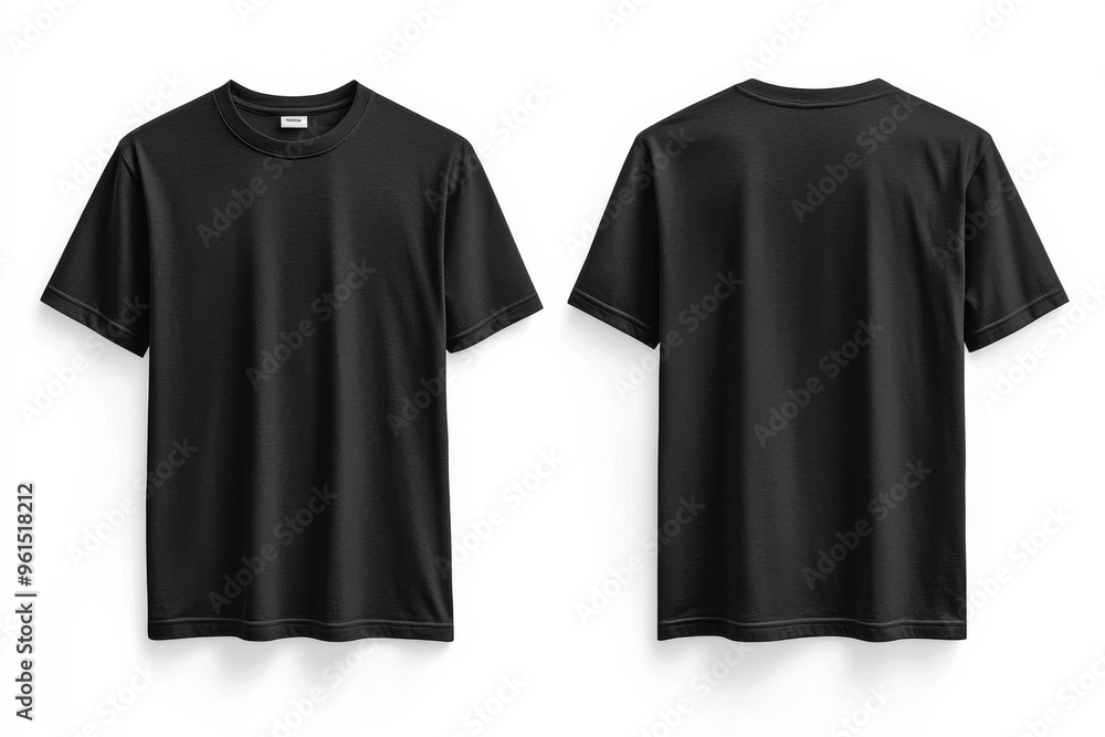 Black Tshirt Mockup Front and Back Isolated created with Generative AI Black Tshirt Mockup Front and Back Isolated created with Generative AI