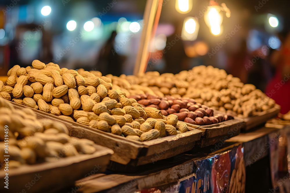Peanut stall at night market. Peanut stall at night market.